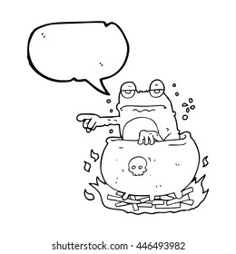 Karikatur mit freehand gezeichneter Sprechblase