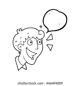 desenho à mão livre balão bolha desenho animado homem