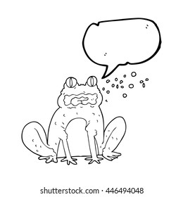 freehand drawn speech bubble cartoon burping frog