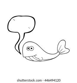 Cartoon-Wal in freehand gezeichnet