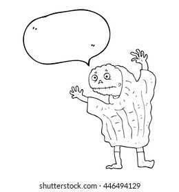 freehand drawn speech bubble cartoon halloween ghoul