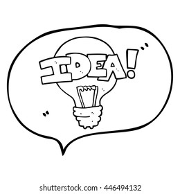 Leuchtensymbol für freehand gezeichnete Sprechblase-Cartoon-Idee
