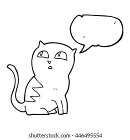 Cartoon-Katze in freehe-gezeichneter Sprache
