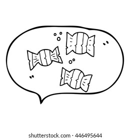 freehand drawn speech bubble cartoon halloween candy
