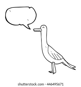 freehand drawn speech bubble cartoon bird