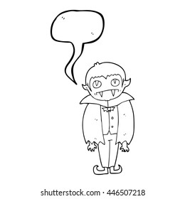 freehand drawn speech bubble cartoon vampire boy