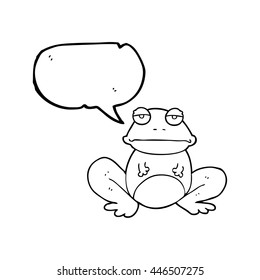 freehand drawn speech bubble cartoon frog