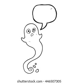 freehand drawn speech bubble cartoon halloween ghost