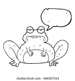 freehand drawn speech bubble cartoon frog