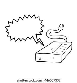freehand drawn speech bubble cartoon hard drive