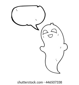 freehand drawn speech bubble cartoon halloween ghost