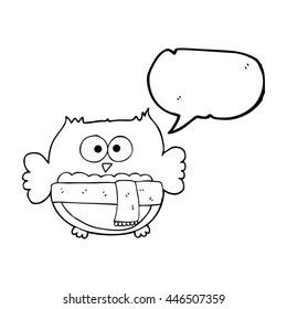 freehand drawn speech bubble cartoon cute owl