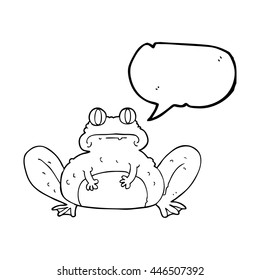 freehand drawn speech bubble cartoon frog