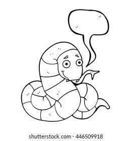 freehand drawn speech bubble cartoon snake