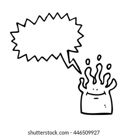 freehand drawn speech bubble cartoon little alien