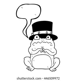 freehand drawn speech bubble cartoon wealthy toad