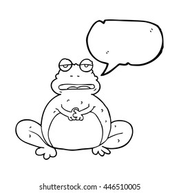 freehand drawn speech bubble cartoon frog