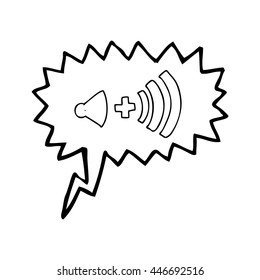 freehand drawn speech bubble cartoon volume symbol