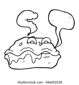 freehand drawn speech bubble cartoon hot pie