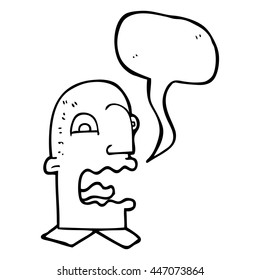 Freehand Drawn Speech Bubble Cartoon Burping Man