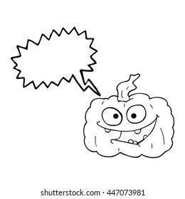 calabaza de dibujos animados de libre mano de burbuja de dibujos animados