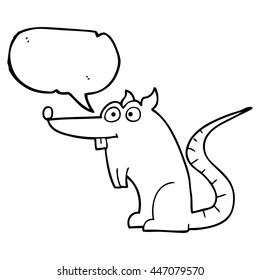 freehand drawn speech bubble cartoon rat