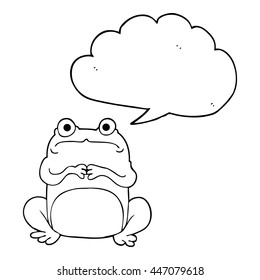freehand drawn speech bubble cartoon nervous frog