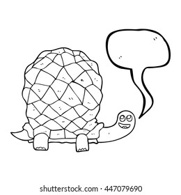 freehand drawn speech bubble cartoon tortoise