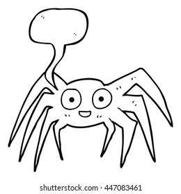 freehand drawn speech bubble cartoon spider