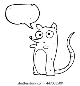 freehand drawn speech bubble cartoon mouse