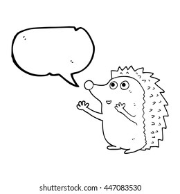 freehand-gezeichnete Sprechblase-Cartoon süß-hedgehog