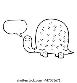 freehand drawn speech bubble cartoon tortoise