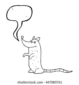 Cartoon-Ratte von freehand-gezeichneter Sprachblase