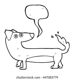 freehand drawn speech bubble cartoon dog