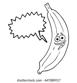 freehand drawn speech bubble cartoon banana