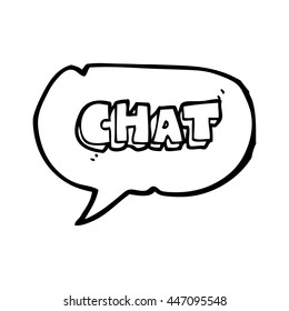 freehand drawn speech bubble cartoon chat symbol
