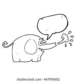 freehand gezeichnete Sprechblase Cartoon Elefant Wasserspindel