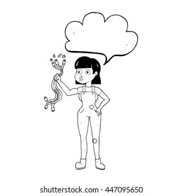 caricatura de burbuja de habla dibujada a mano libre de electricista