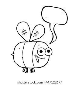 Cartoon-Biene in freehand gezeichneter Sprache