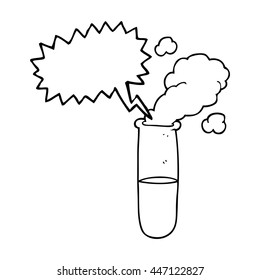 freehand drawn speech bubble cartoon science test tube
