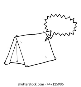 freehand drawn speech bubble cartoon tent
