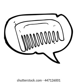 freehand drawn speech bubble cartoon comb
