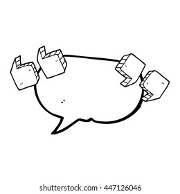 freehand drawn speech bubble cartoon quotation marks