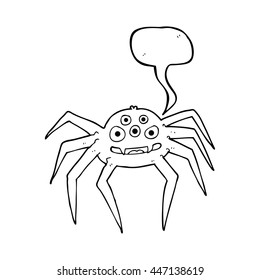 araña de dibujos animados de burbujas de voz dibujada a mano libre