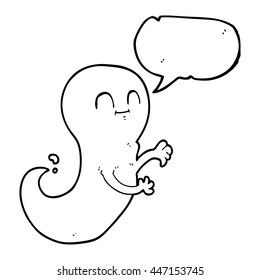 Cartoon-Geist in freehand-gezeichneter Sprache
