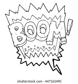 freehand drawn speech bubble cartoon boom symbol
