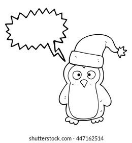 caricatura de burbuja de la libre expresión en pingüino