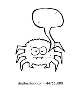 freehand drawn speech bubble cartoon spider