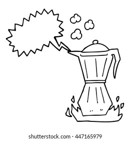 freehand drawn speech bubble cartoon stovetop espresso maker