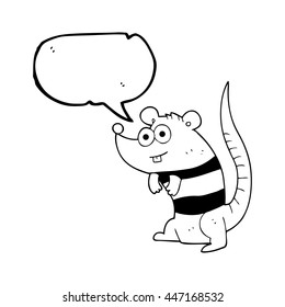 Cartoon-Ratte von freehand-gezeichneter Sprachblase